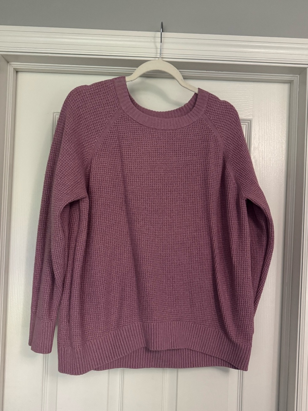 Old Navy Mauve Waffle-Knit Crewneck Sweater